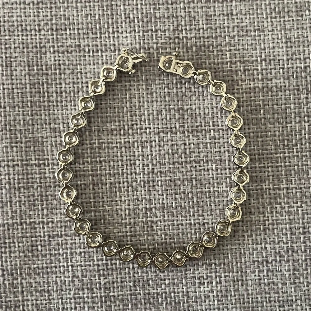Silver Tone Sparkling CZ Tennis Bracelet